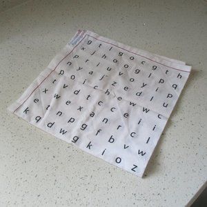 Word Search Puzzle Handkerchief or Dishtowel